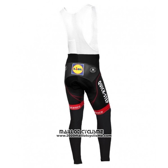 2016 Maillot Ciclismo Etixx Quick Step Rouge et Noir Manches Longues et Cuissard